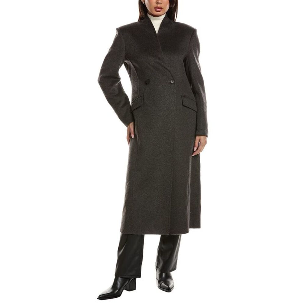 Lamarque Womens Double Face Wool-Blend Coat, Gray